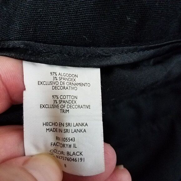 Daisy Fuentes Black Straight Leg Dress Pants Size 8 Stretch Slacks Trouser Work - Picture 9 of 14